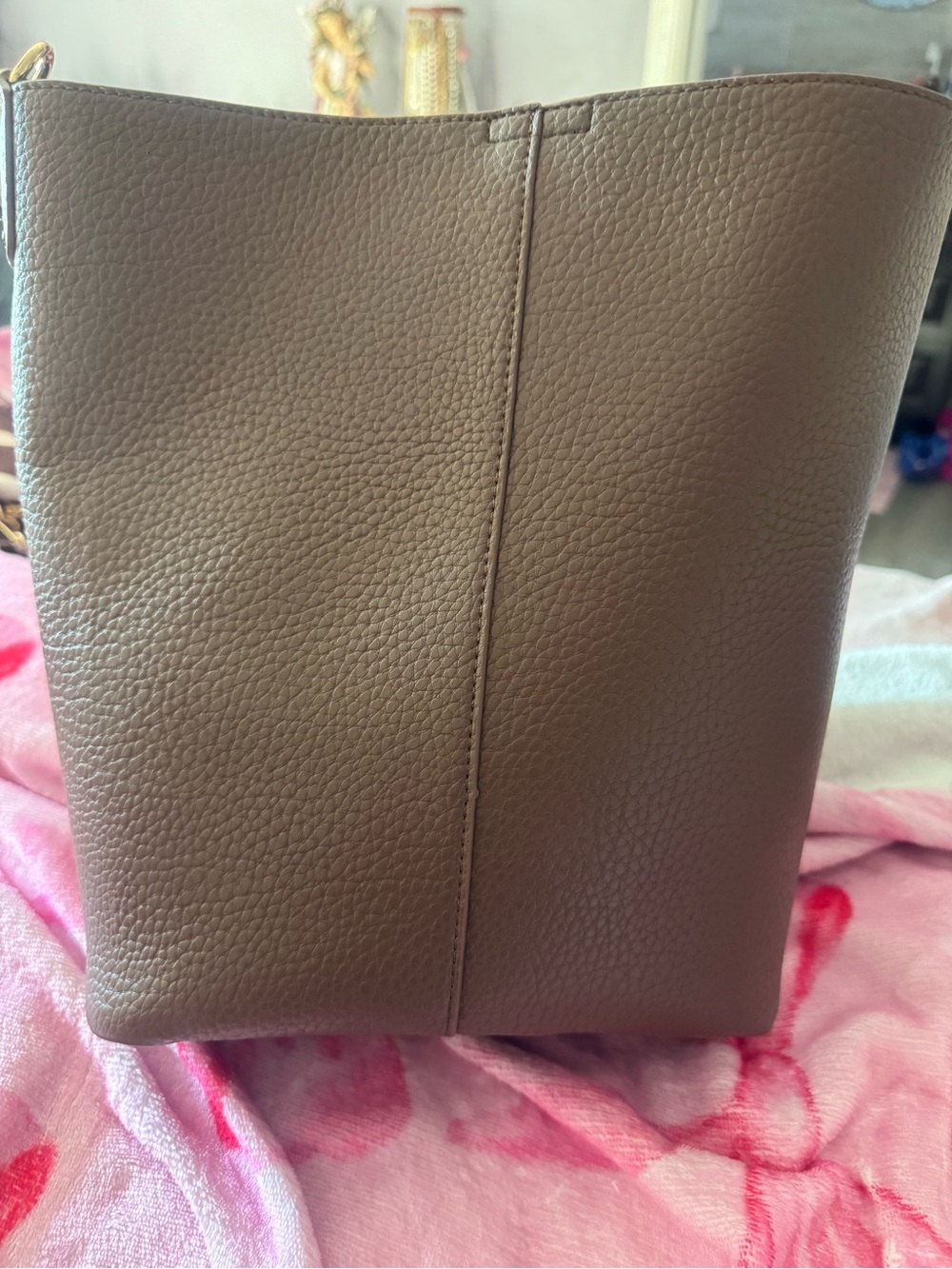 Classic brown vegan  Leather Tote Bag for Women